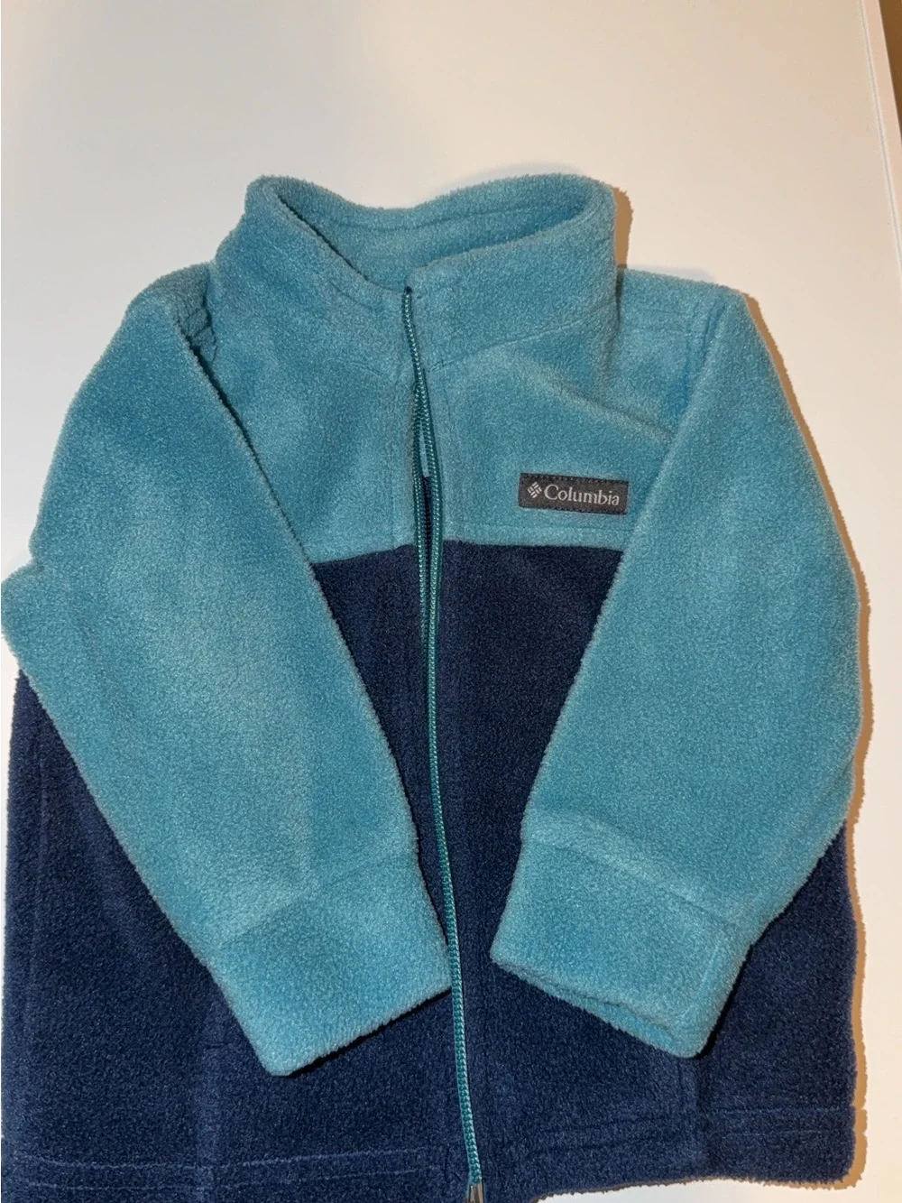 Columbia Kids Teal and Navy Two-Tone Fleece Jacket 6-12 months